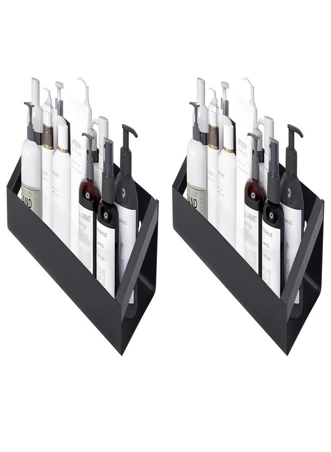 TechSrmaji Combo Black Metal Wall Mounted Shelf for Kitchen & Bathroom | Heavy Duty Multipurpose Storage Rack | Space Saving Wall Shelf Organizer for Home, Bedroom, Living Room & Office (Pack of 2) - Image 1